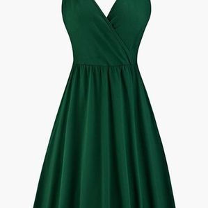Women's V-Neck Spaghetti Strap Dress Su